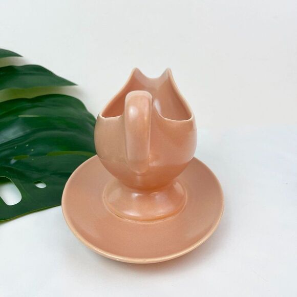 Franciscan Ware Vintage MCM Mid Century Modern Gravy Boat in Dusty Rose Blush - Picture 2 of 6